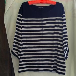 Jones New York tunic, blue/white